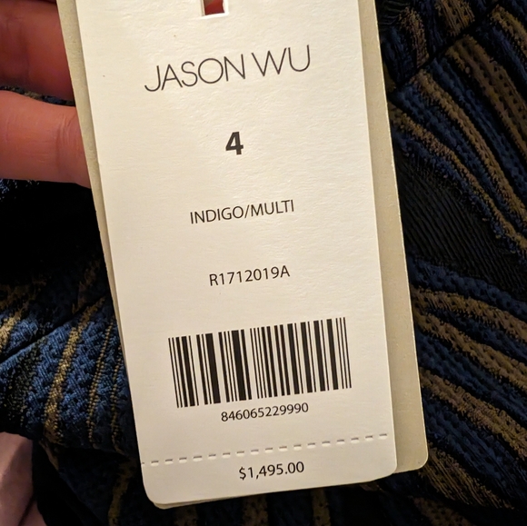 NWT Jason WuBlack Olive Blue Floral Tech Jacquard Sheath Dress - Picture 10 of 11